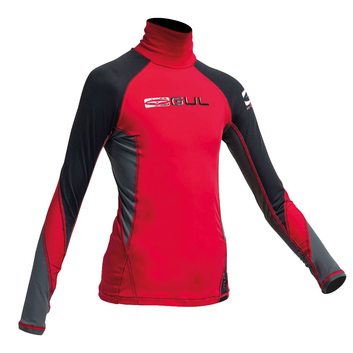Gul Junior Flatlock Rashguard С Длинным Рукавом - Красный / Черный