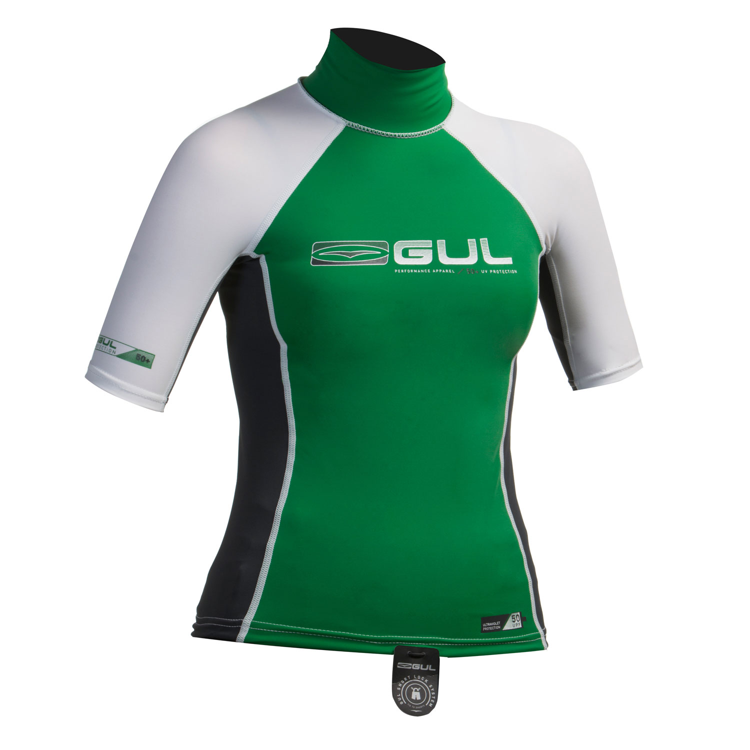 Gul Junior Rashguard С Коротким Рукавом - Зеленый / Бронзовый