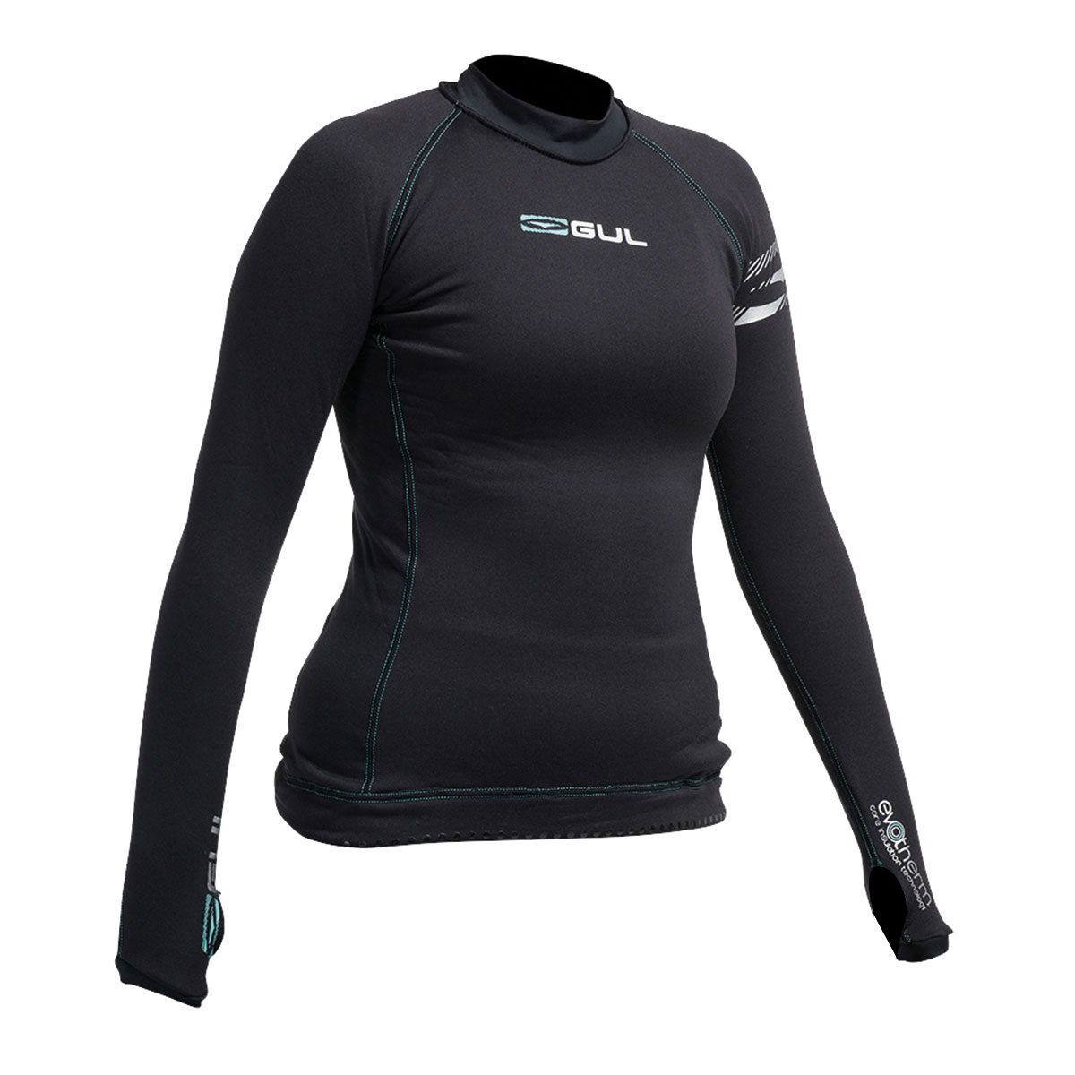 Gul Womens Evotherm Rashguard С Длинным Рукавом - Черный