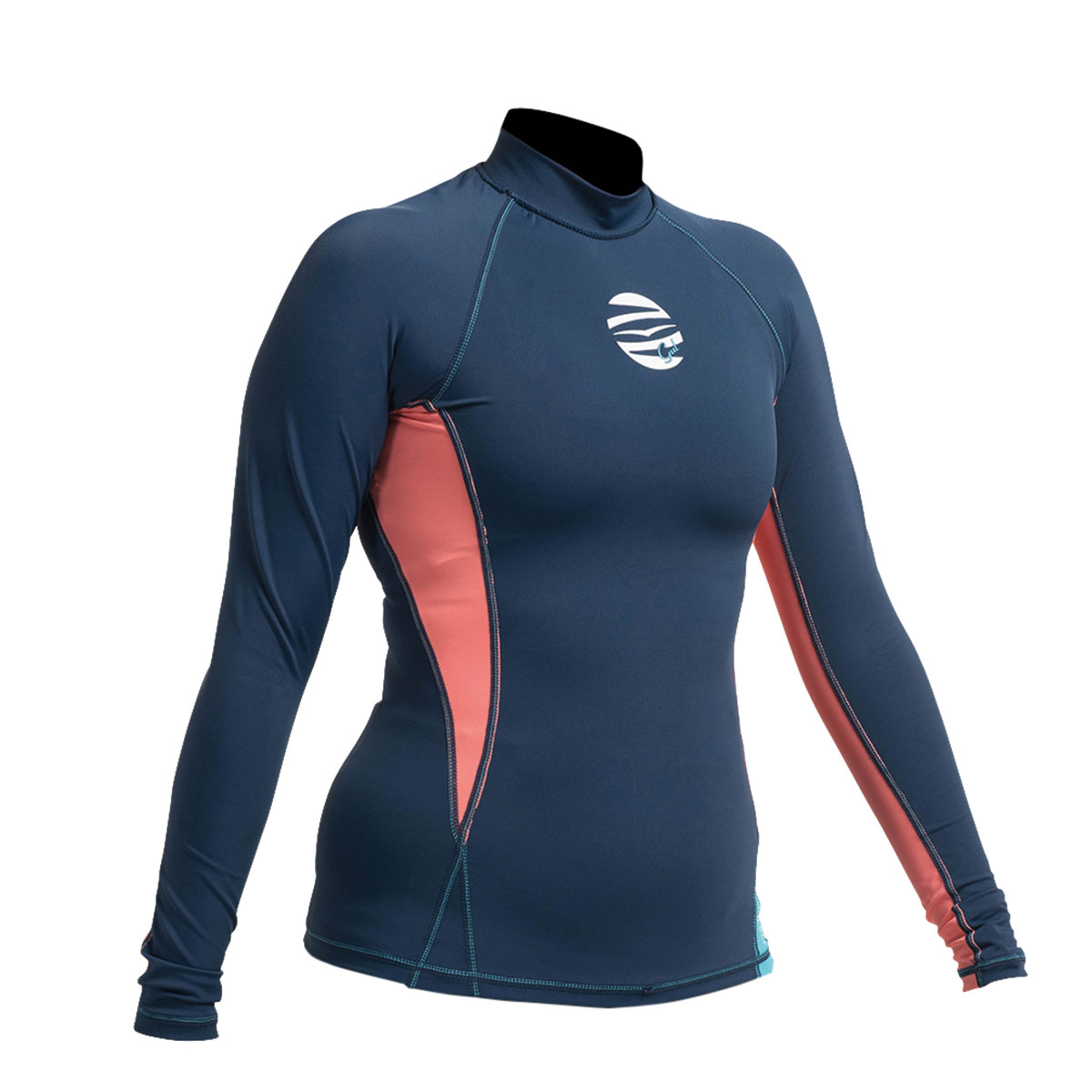 Gul Womens Swami F / L Rashguard С Длинным Рукавом - Темно-Синий / Коралловый