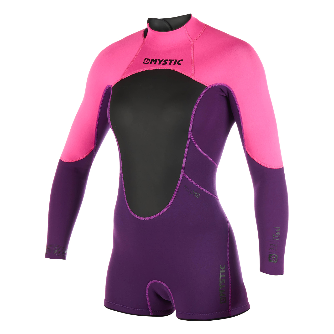 Мистик Женский Бренд 3/2 Мм Back-Zip Longarm Коротышка Гидрокостюм - Фиолетовый