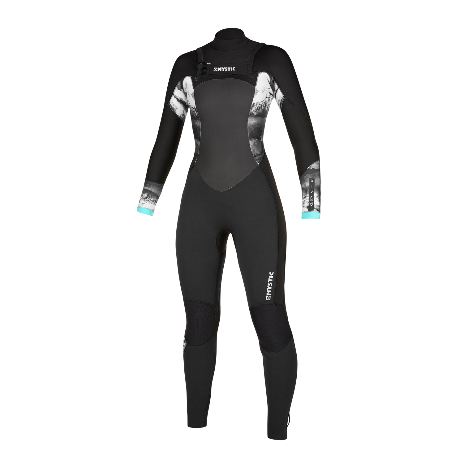 Mystic Womens Diva 5 / 3Mm Двойной Гидрокостюм Fzip - Черный