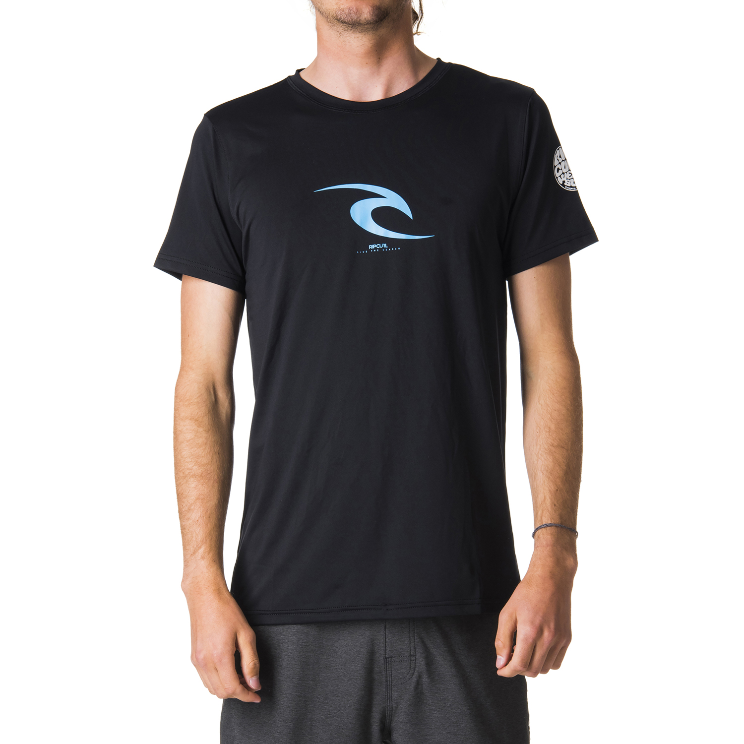 Rip Curl С Коротким Рукавом Icon Rash Guard Uv Tee - Черный