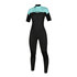 Mystic Женская Марка 3/2 Мм Back-Zip Flatlock Shortarm - Мятно-Зеленый