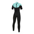 Mystic Женская Марка 3/2 Мм Back-Zip Flatlock Shortarm - Мятно-Зеленый
