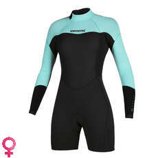 Mystic Женская Марка 3 / 2Mm Back-Zip Flatlock Longarm Коротышка - Мятно-Зеленый Mystic Женская Марка 3 / 2Mm Back-Zip Flatlock Longarm Коротышка - Мятно-Зеленый