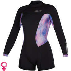 Mystic Womens Diva 2 / 2Mm B-Zip Longarm Shorty Wetsuit - Черный / Фиолетовый 200072 Mystic Womens Diva 2 / 2Mm B-Zip Longarm Shorty Wetsuit - Черный / Фиолетовый 200072