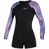 Mystic Womens Diva 2 / 2Mm F-Zip Longarm Shorty Wetsuit - Черный / Фиолетовый 200071