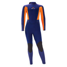 Sola Kids Fire 5 / 4Mm Back Zip Wetsuit  - Синий / Оранжевый A1508