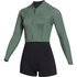 Mystic Womens Lunar 2/2Mm Front-Zip Longarm Shorty Гидрокостюм - Оливковый 230112