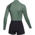 Mystic Womens Lunar 2/2Mm Front-Zip Longarm Shorty Гидрокостюм - Оливковый 230112