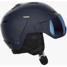 Salomon Womens Icon Lt Visor Photo Sigma Лыжный / Сноубордический Шлем - Темно-Синий