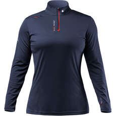 Zhik Womens Uv Active 1/4 Zip Long Sleeve Quick Dry Uv50+ Top - Navy Atp-0085