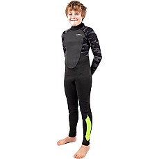 Гидрокостюм Gul Junior Response 3/2Mm С Задней Молнией - Черный/Камуфляж Re1322
