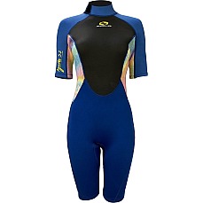 Гидрокостюм Sola Womens Ignite 3/2Mm Shorty - Синий С Эффектом Тай-Дай Гидрокостюм Sola Womens Ignite 3/2Mm Shorty - Синий С Эффектом Тай-Дай