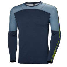 Верхняя Часть Экипажа Helly Hansen Hh Lifa Merino - Синий Морской Синий Верхняя Часть Экипажа Helly Hansen Hh Lifa Merino - Синий Морской Синий