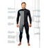 Гидрокостюм Gul Flexor Yulex 4/3Mm С Потайным Швом И Застежкой-Молнией На Спине - Черно-Синий Fx1217