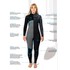 Гидрокостюм Gul Womens Flexor Yulex 4/3Mm Bs С Застежкой-Молнией На Груди - Черный / Tie Bird Fx1226