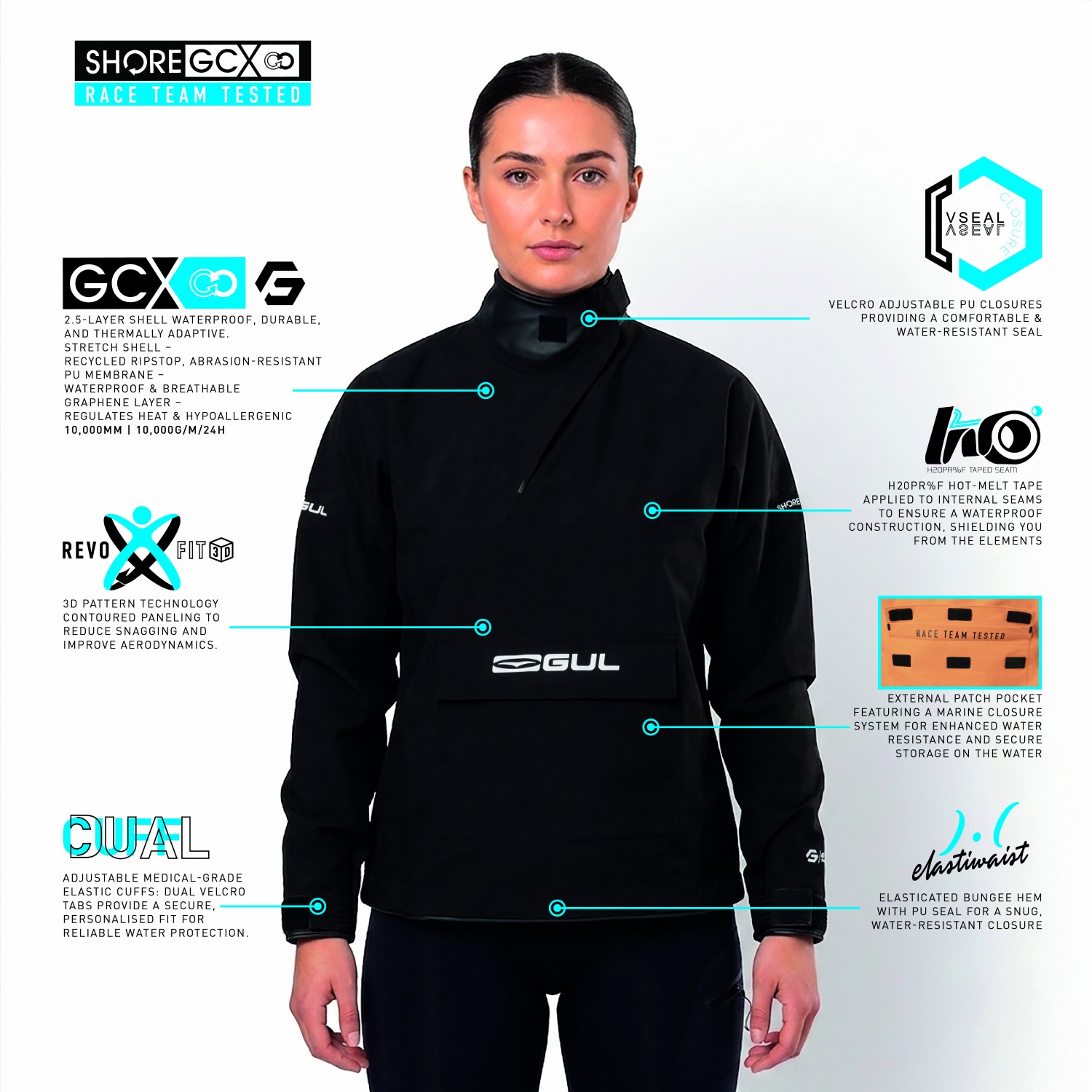 Навесное Покрытие Gul Shore Recore Graphene Taped Spray Top 2026 - Black St0030