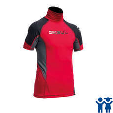Gul Junior Flatlock Rashguard С Коротким Рукавом - Красный / Черный