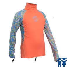 Gul Junior Girls С Длинным Рукавом Rashvest - Коралл / Линии Gul Junior Girls С Длинным Рукавом Rashvest - Коралл / Линии