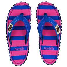 Вьетнамки Gumbies Women Islander - Голубая И Розовая Полоса Вьетнамки Gumbies Women Islander - Голубая И Розовая Полоса
