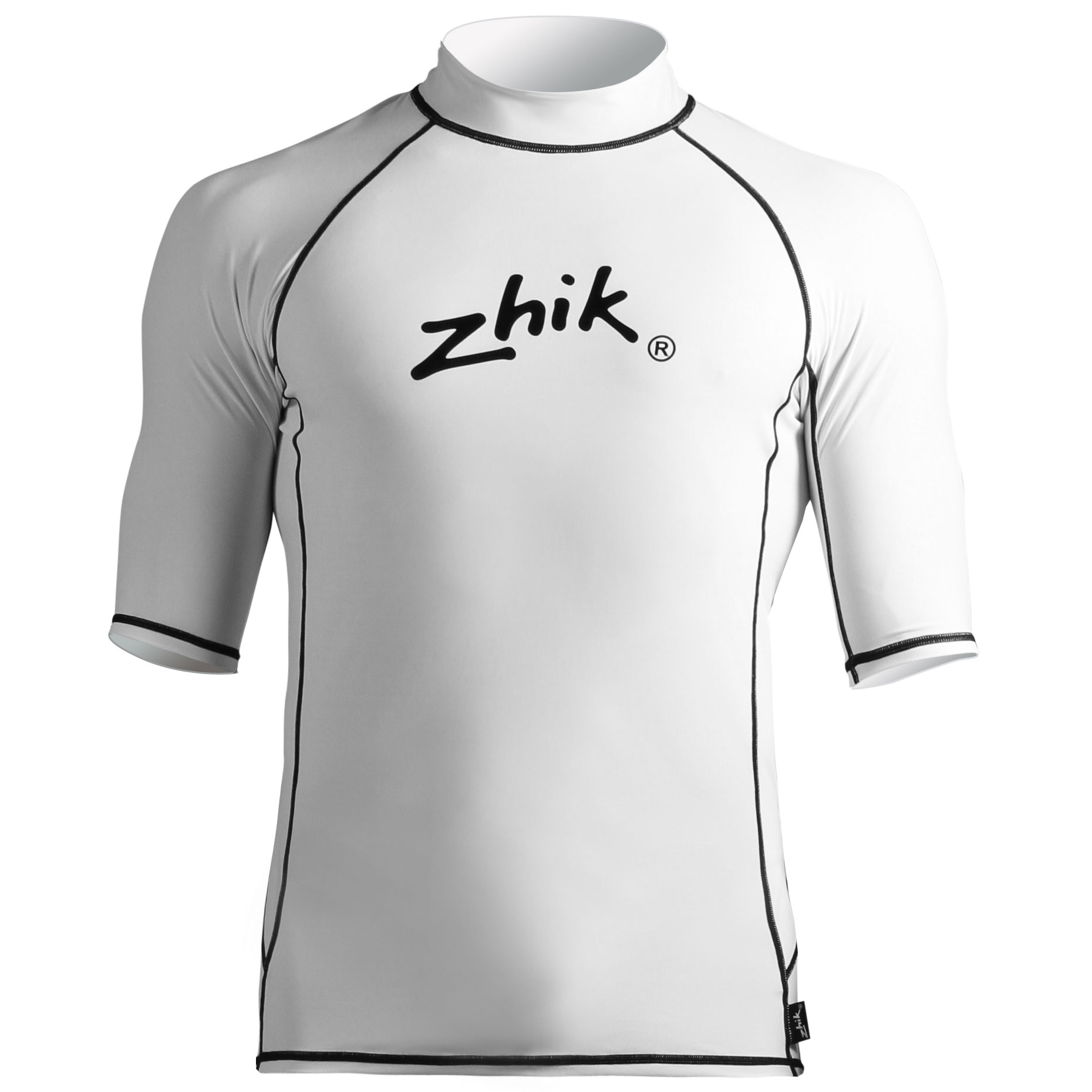 Жик Mens С Коротким Рукавом Spandex Rash Vest / Guard - Хрустящий Белый